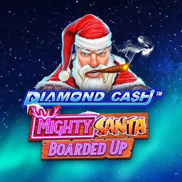 Diamond Cash Mighty Santa Boarded Up by Greentube, showcased at piperspin.it – game logo